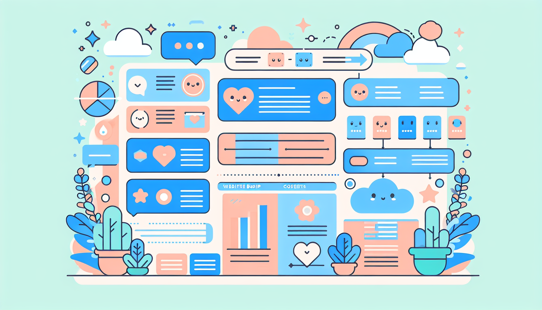 웹사이트 제작 단계별 프로세스 시각화